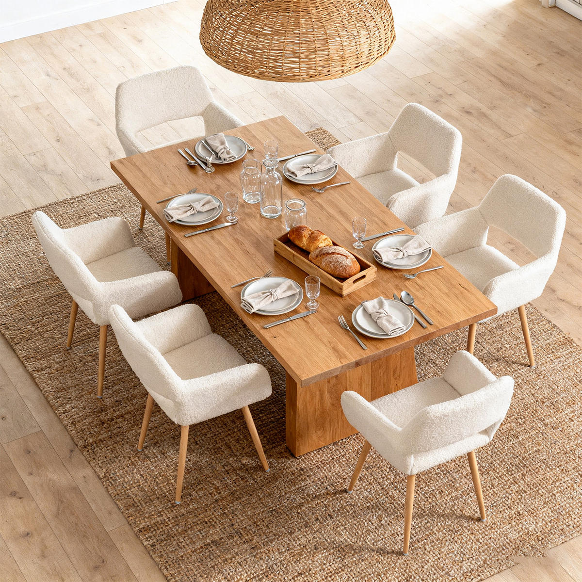 ESSZIMMERSTUHL 6er-Set In Teddy-Stoff Beige - Beige, Textil (56/78/56cm) - Meubles Cosy