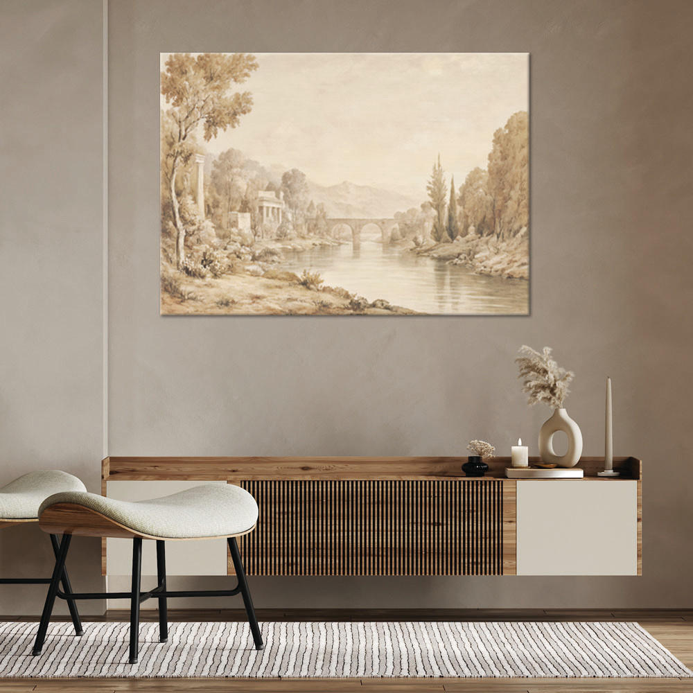 WANDBILD landschaft sepia vintage - Beige, Textil (60/40cm) - Feeby