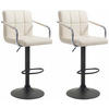 BARHOCKER 2er Set Lederlook Creme - Creme/Schwarz, Textil/Metall (54/91/46cm) - CLP