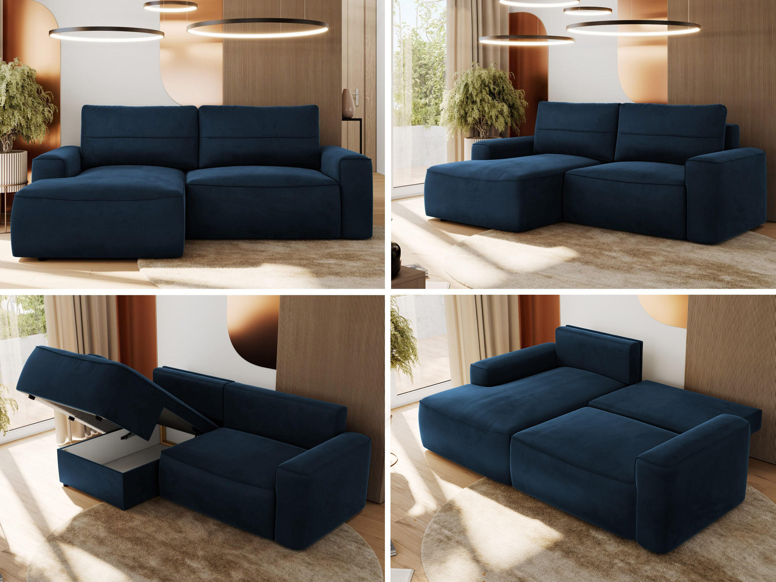 Thumbnail - MKS Ecksofa, Dunkelblau, Textil, 3-Sitzer, L-Form,L-Form, 233x144 cm, Oeko-Tex®, Wohnzimmer, Sofas & Couches, Wohnlandsc...
