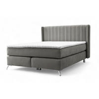 BOXSPRINGBETT Agnus - Dunkelgrau, Holzwerkstoff/Textil (200/200cm) - Fun Möbel