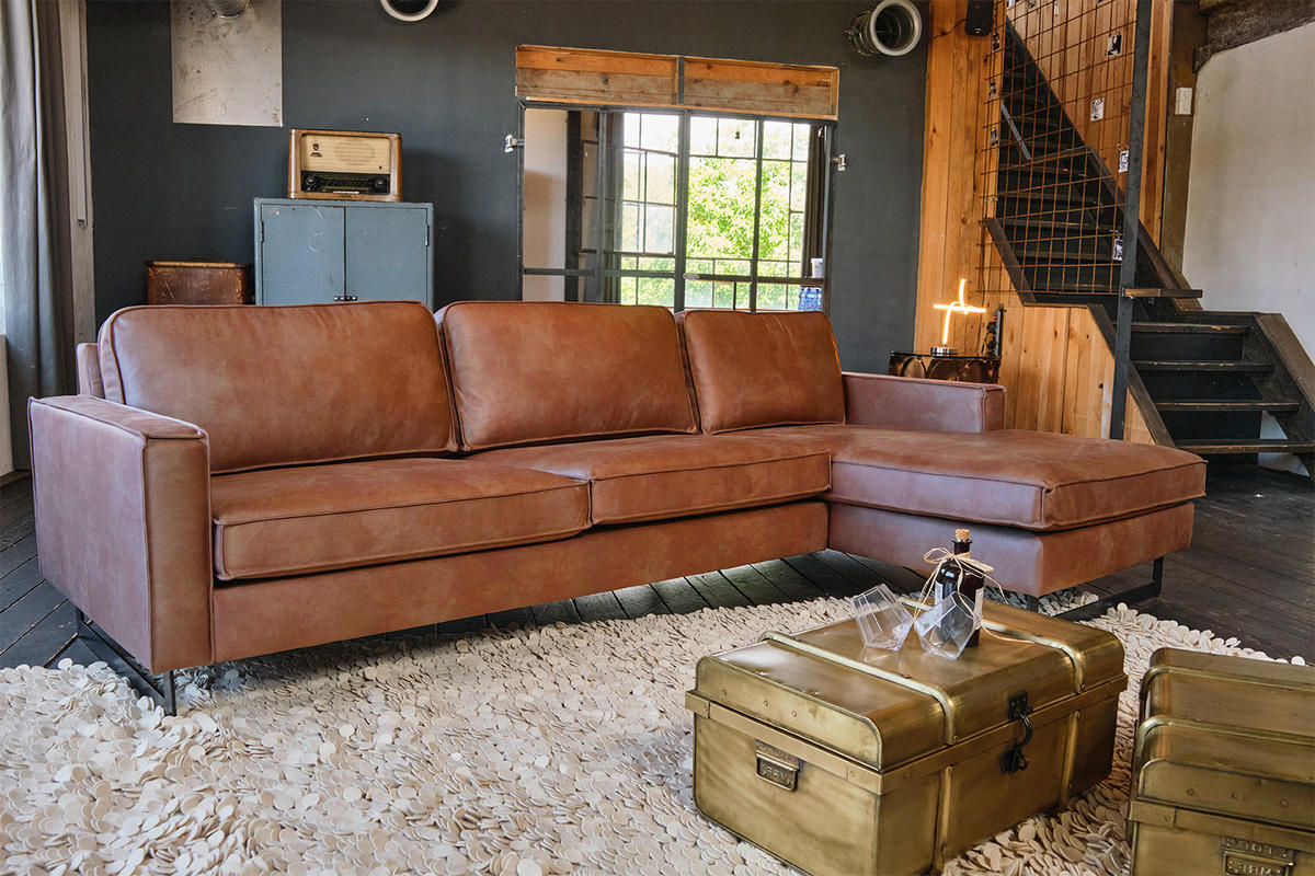 ECKSOFA VILNIUS Braun Kunstleder - Dunkelbraun/Schwarz, Leder/Textil (286/170cm) - KAWOLA