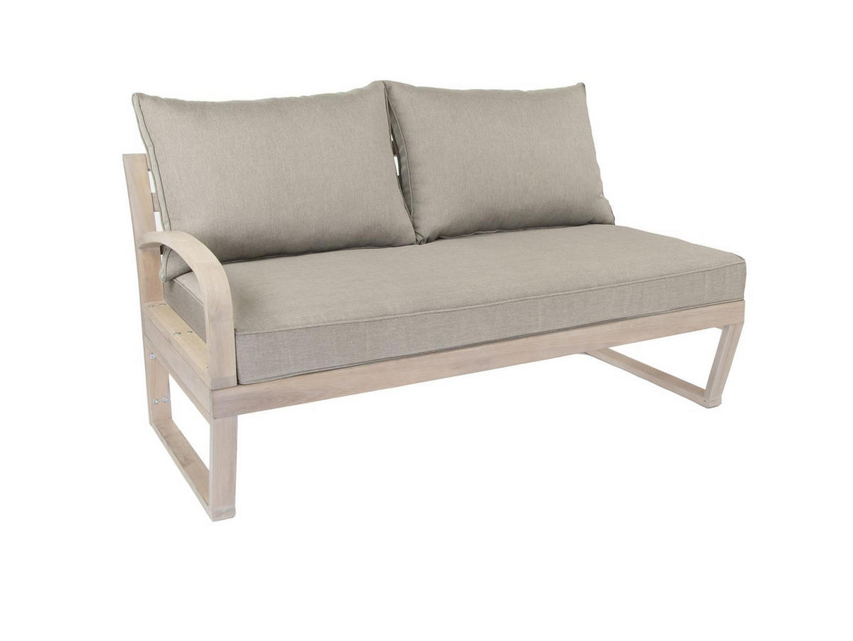 GARTEN-ECKLOUNGE Jura Grau Eukalyptus Holz FSC 100 - Braun, Kunststoff - Green Spirit