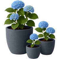 PFLANZKÜBEL 3er Set Anthrazit - Anthrazit, Kunststoff (45/43cm) - CLP