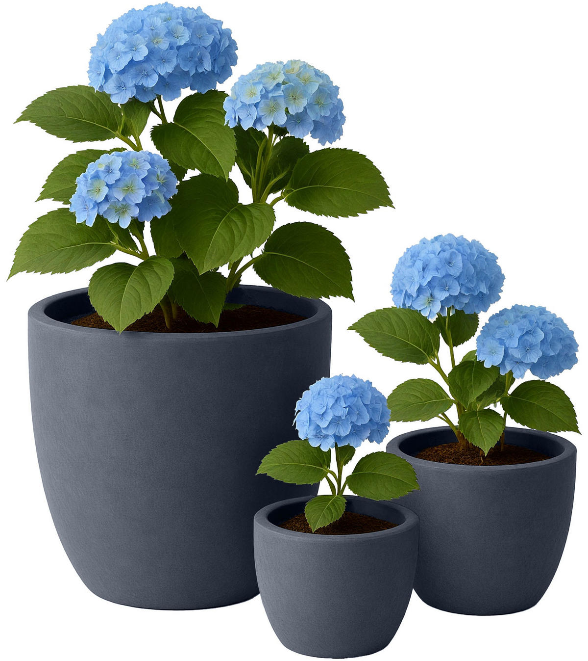 PFLANZKÜBEL 3er Set Anthrazit - Anthrazit, Kunststoff (45/43cm) - CLP