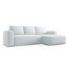 ECKSOFA mit Schlaffunktion Chenille Stoff Blau - Blau/Schwarz, Kunststoff/Textil (258/160cm) - Makamii