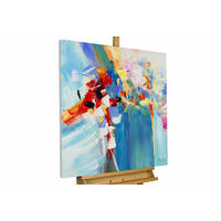 ACRYLBILD HANDGEMALT 80/80 cm - Blau/Multicolor, Holz/Textil (1.46/80cm) - KUNSTLOFT