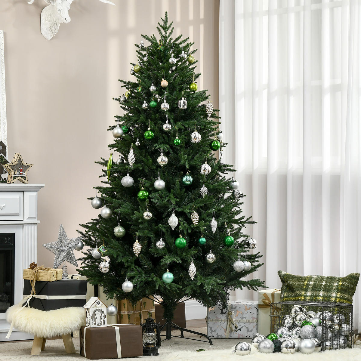 WEIHNACHTSBAUM DE-41618 180 cm, 4030 Zweige Grün - Grün, Kunststoff (180cm) - ComfortXL