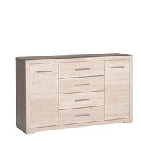 KOMMODE SALERNO 148/91/40,5cm mit 4 Schubladen 2 Türen Eichefarben - Eichefarben, Holzwerkstoff (148/91/40.5cm) - MASSENO