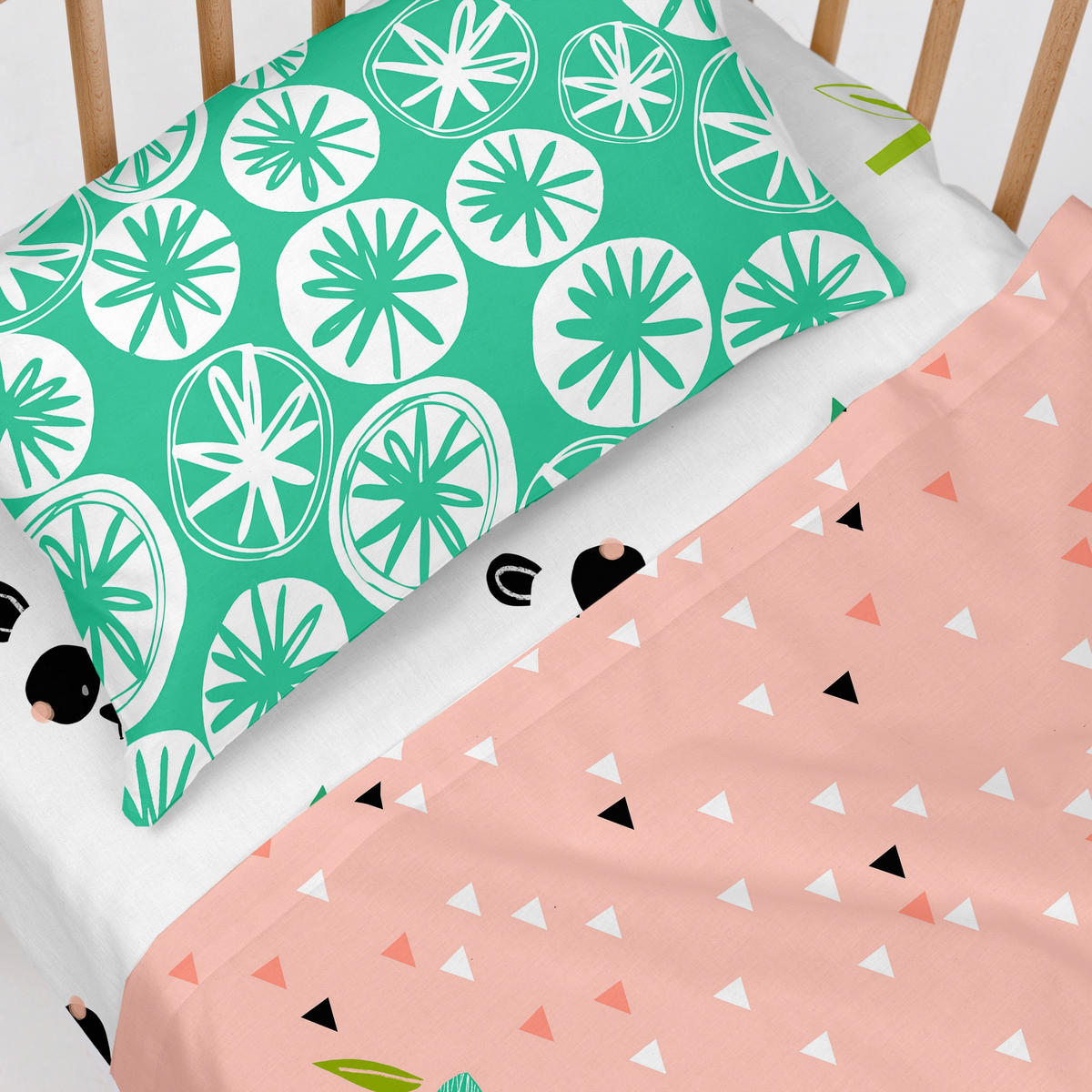 BETTWÄSCHE 2er-Set teiliges panda garden 120x180 cm (kinderbett) rosa - Pink, Textil (120/180cm) - Happy Friday
