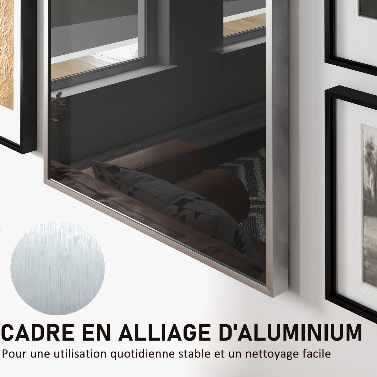 TRIKOTRAHMEN DE-15506 70/90 cm, UV-Schutz Aluminium - Silberfarben, Metall (90/4/70cm) - ComfortXL