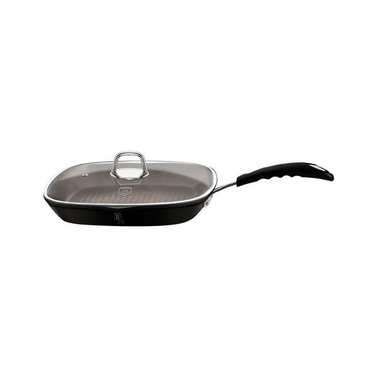 GRILLPFANNE Schwarz 28/28/4.5 cm BH6130 - Schwarz, Glas (28cm) - Berlinger Haus