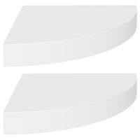 ECK-SCHWEBEREGALE 2 Stk. Weiß 25x25x3,8 cm MDF - Weiß, Holzwerkstoff (25/3.8/25cm) - furnicato