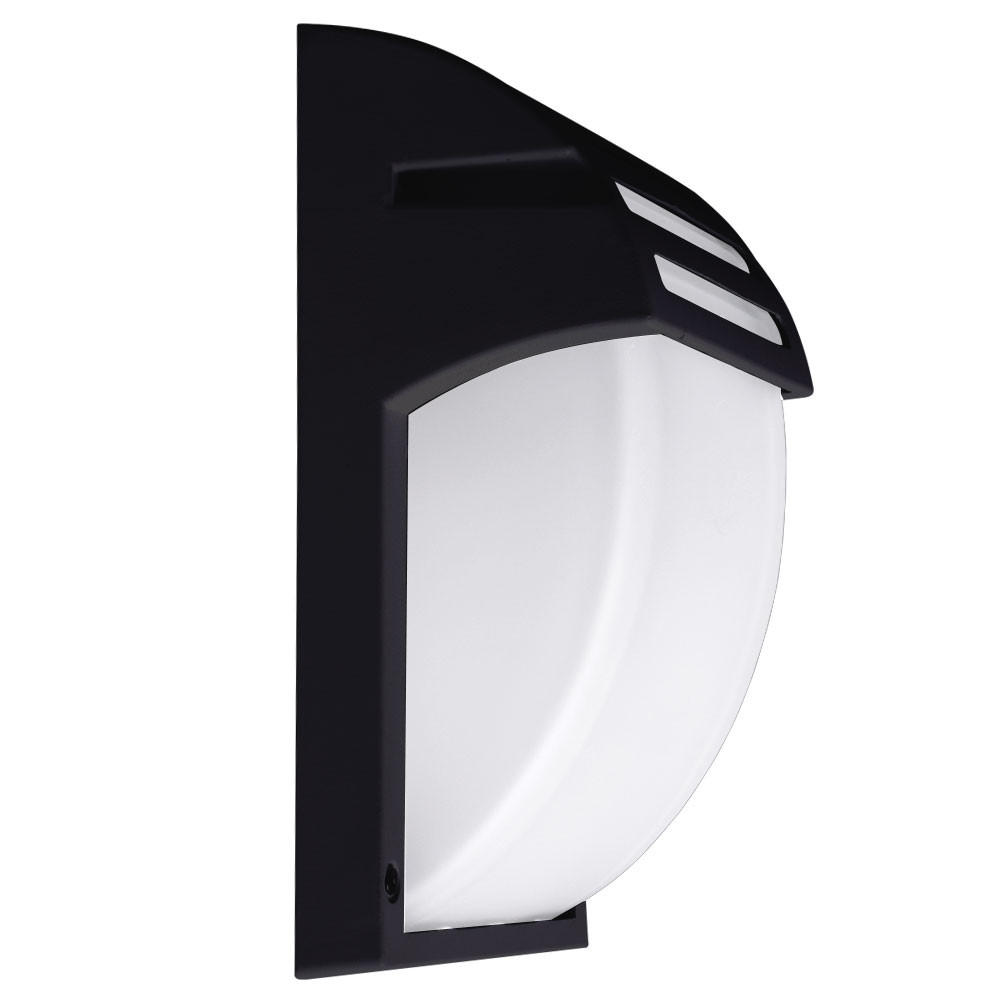 AUSSEN-WANDLEUCHTE Alu Schwarz - Schwarz, Glas (18/24.5/9.3cm)