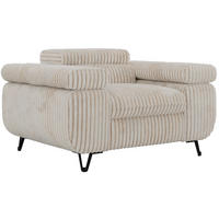 KŘESLO PETER 1 - Béžová Manšestr - černá/krémová, kov/textil (126/76/99cm) - MKS