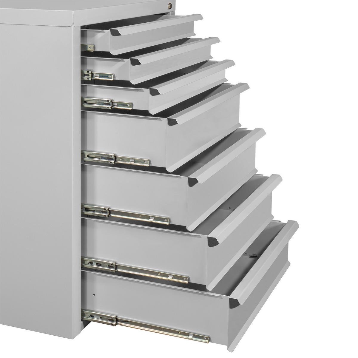 SCHUBLADENSCHRANK Kobra mit 7 Schubladen 90x70x43,5cm Lichtgrau - Grau, Metall (70/90/44cm) - PROREGAL