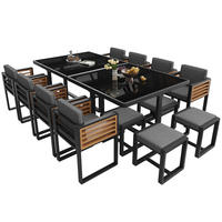 GARTENMÖBEL-SET Modernes 14-tlg. Schwarz - Grau, Metall - ComfortXL