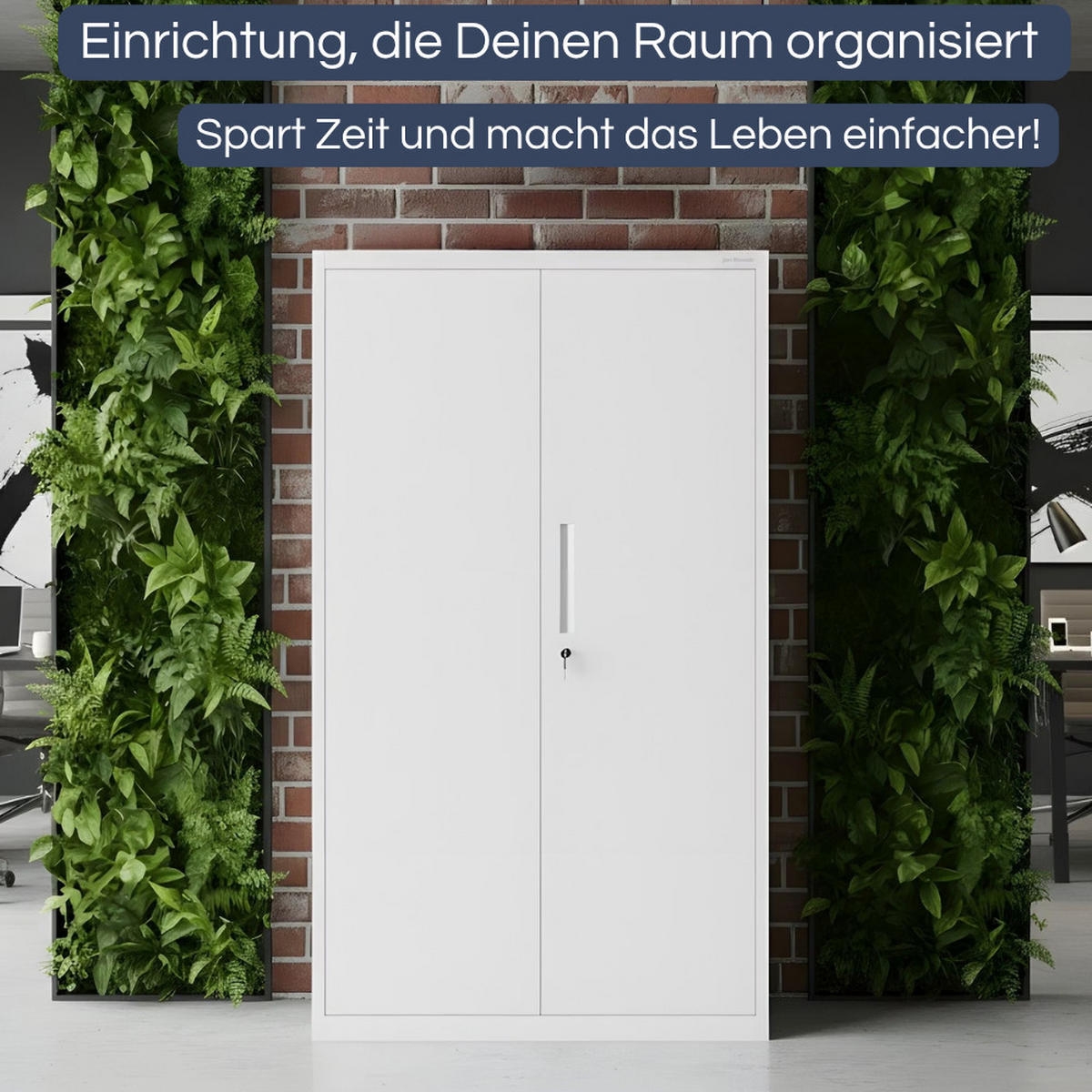 METALLSCHRANK mit Sockel RUEL 160x90x40cm Weiß - Weiß, Metall (90/160/40cm) - DELUKE