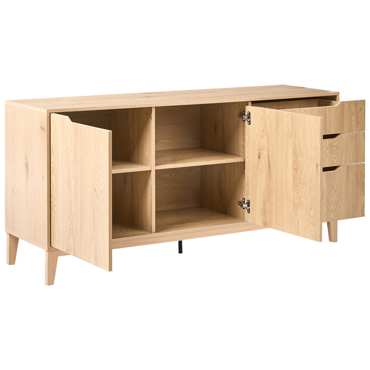 SIDEBOARD se 2 dveřmi Světle hnědý Moncton - světle hnědá, kompozitní dřevo (160/75/45cm) - Beliani