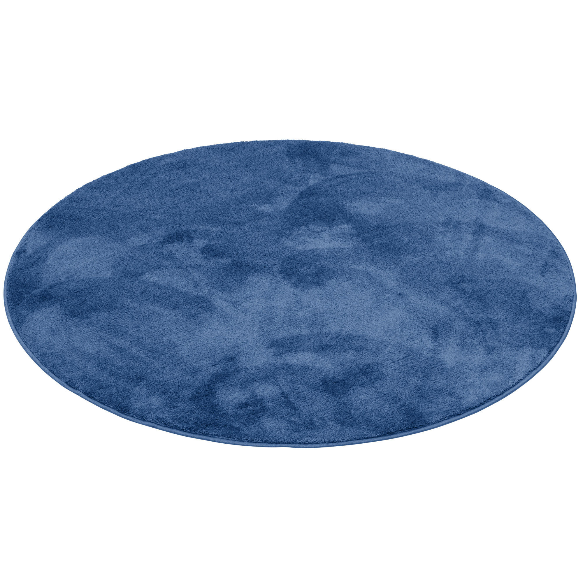 Thumbnail - Snapstyle Luxus, Dunkelblau, Textil, Rund, 133x133 cm, Teppiche & Böden, Teppiche, Hochflorteppiche & Shaggys