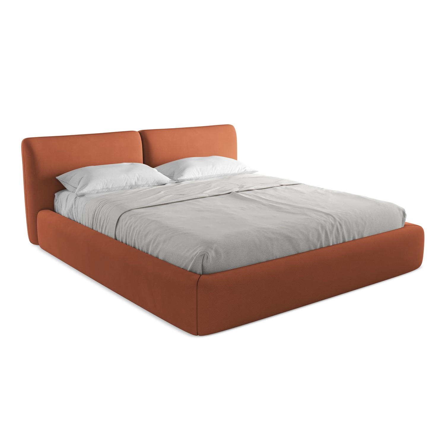 POLSTERBETT mit Bettkasten und Lattenrost 200x228 Orange - Terracotta/Schwarz, Kunststoff/Textil (180/200cm) - LaMiaSofa