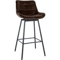 BARHOCKER Samt braun - Schwarz/Braun, Textil/Metall (49/105/56cm) - CLP