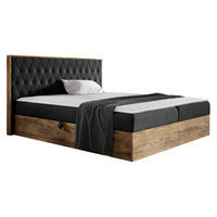 BOXBETT Wood 6 - Dunkelgrau, Holz/Textil (160/200cm) - MIRJAN24