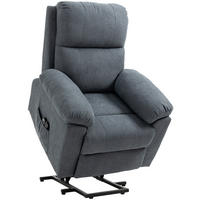 MASSAGESESSEL in Grau 99x89x103 cm mit Aufstehhilfe und 8 Vibrationsmotoren - Grau, Textil (89/103/99cm) - IVMEU
