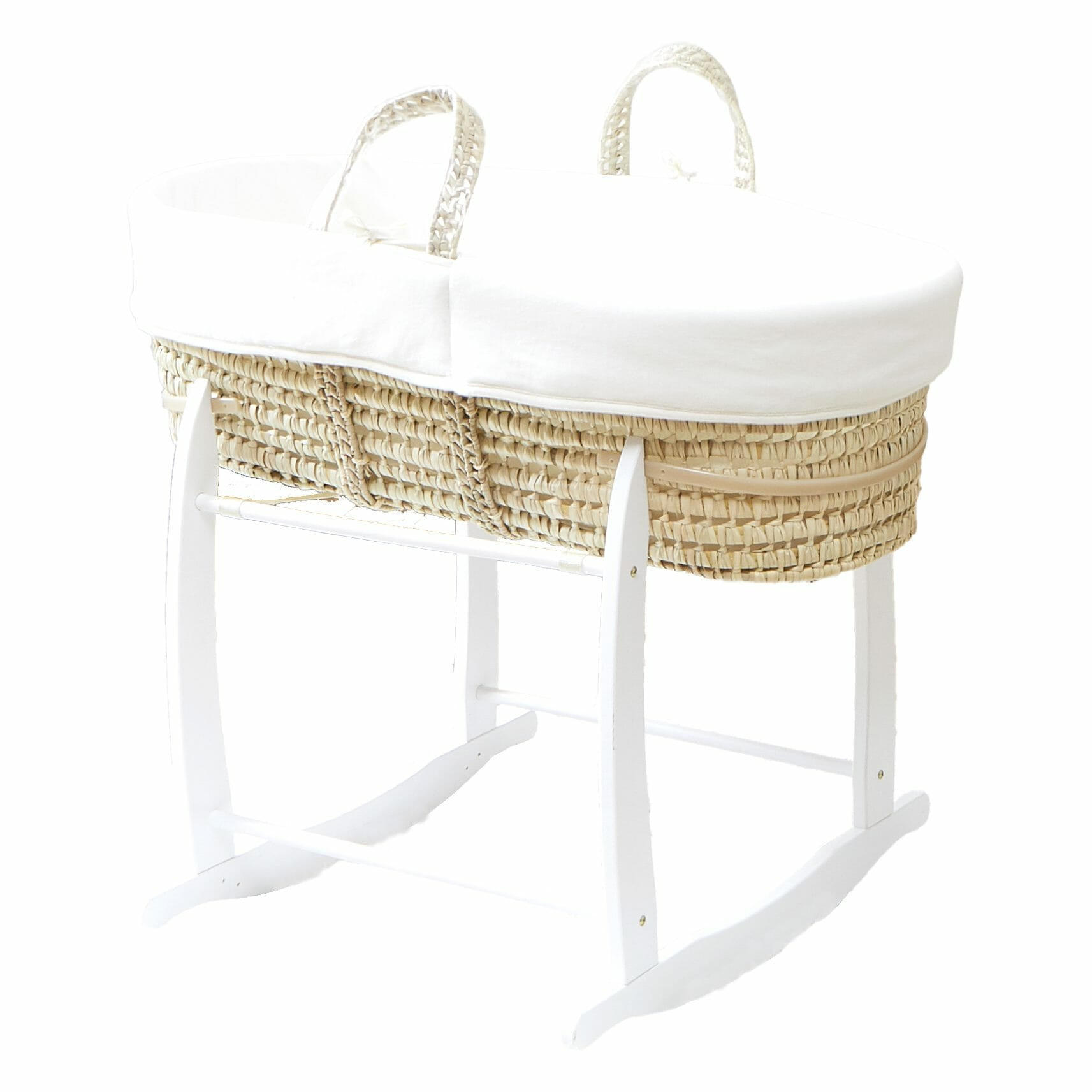 BABYTRAGEKORB mit weißem Gestell weiss - Weiß, Naturmaterialien (29/78cm) - Premiers Moments