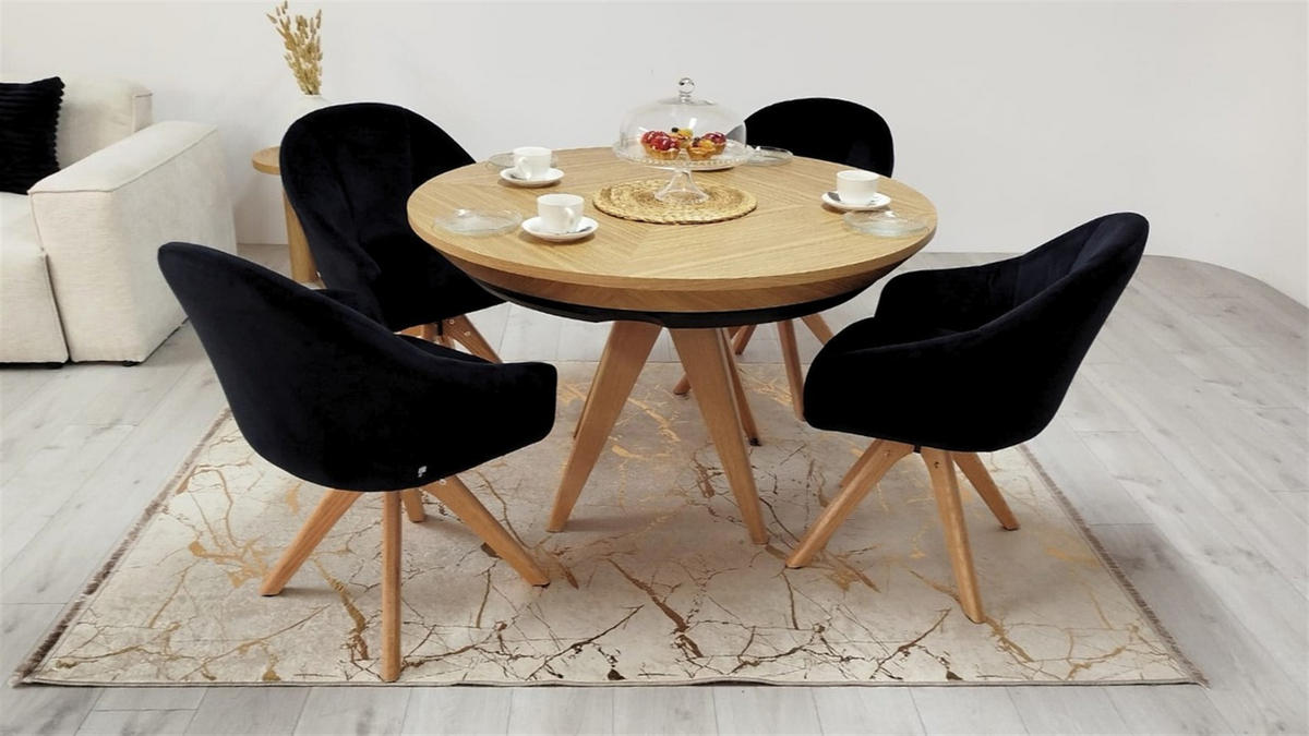 ESSTISCH INTARSIO Ausziehbar 130 - 230 / 130 x 76 cm - Eichefarben, Holz (130/130/76cm) - MASSENO
