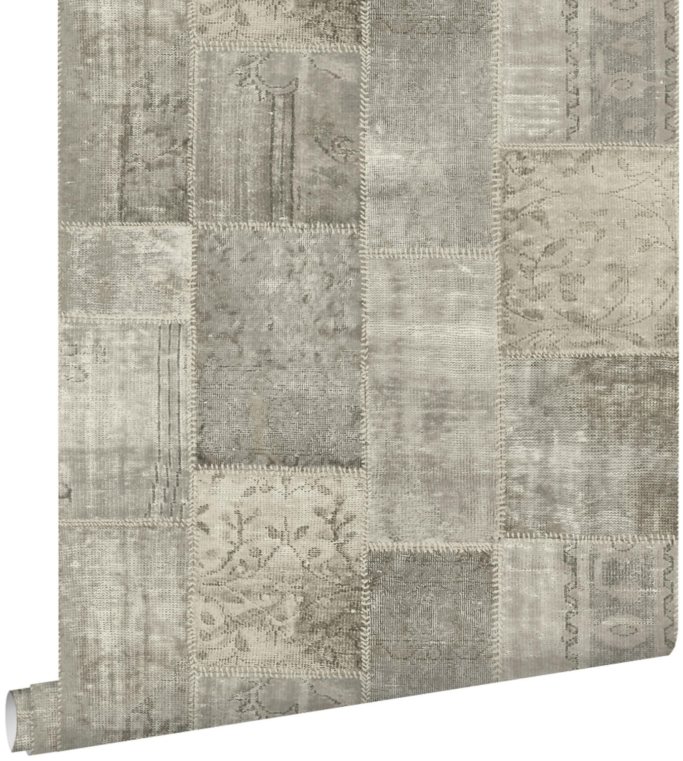 TAPETE Kelim-Patchwork 53 cm x 10.05 m - Braun, Papier (53/1000cm) - ESTAhome