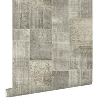 TAPETE Kelim-Patchwork 53 cm x 10.05 m - Braun, Papier (53/1000cm) - ESTAhome