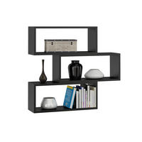 WANDREGAL Adam 3 Regalwürfel Schwarz 65/21/93 cm - Schwarz, Holzwerkstoff (65/93/21cm) - Matkam Möbel