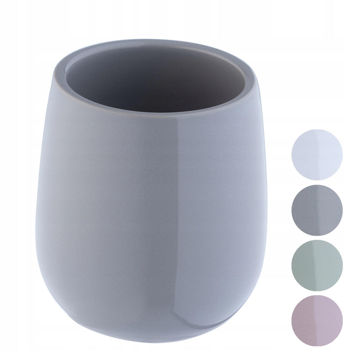 BADEZIMMERBECHER 10 cm, grau - Grau, Keramik (10/10cm) - KADAX