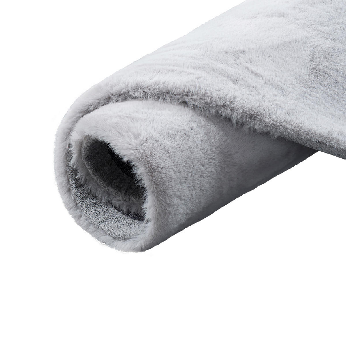 FELLTEPPICH LUXUS SUPER SOFT PLUSH RUND - Hellgrau, Textil (160/160cm) - Pergamon