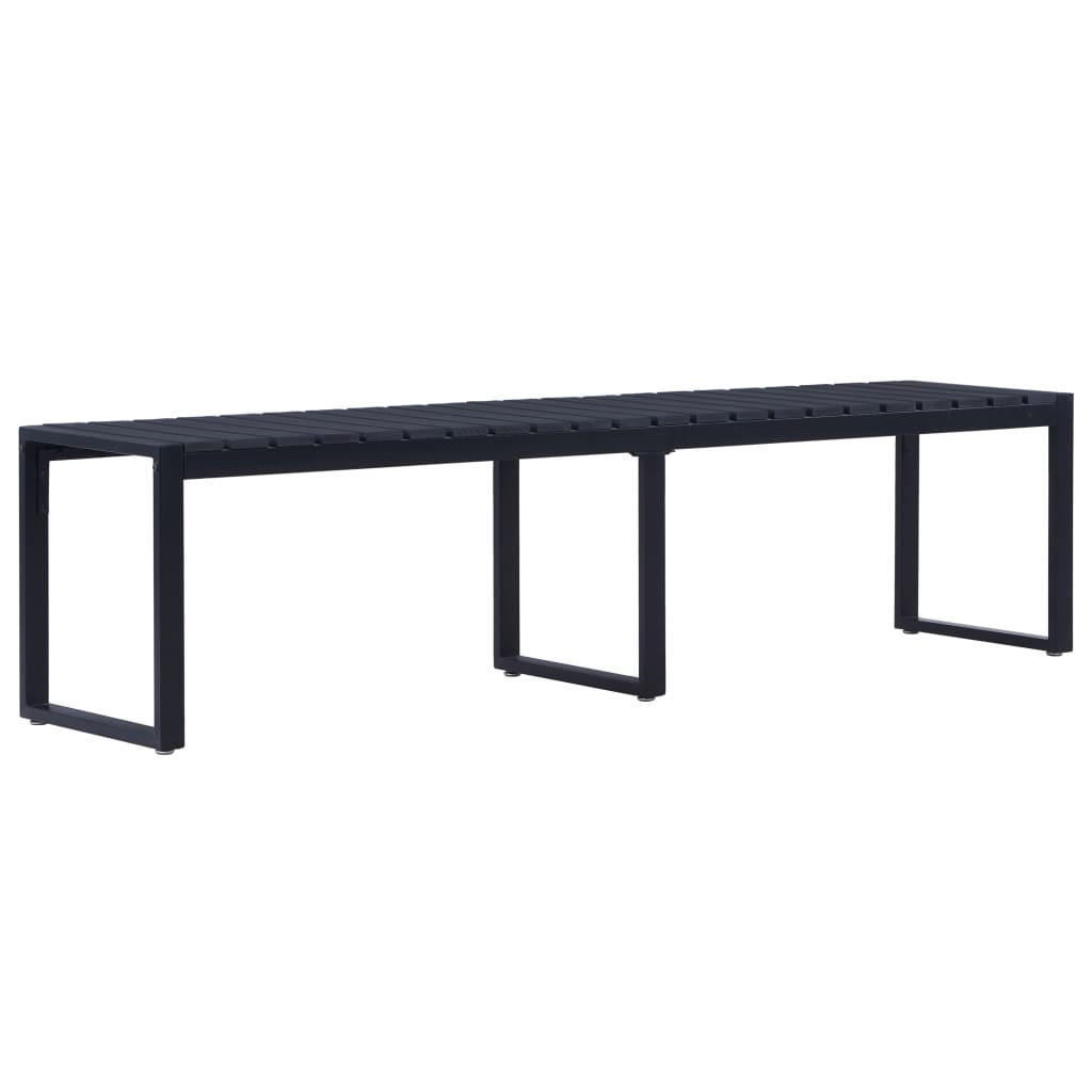 furnicato Gartenbank Schwarz 180x45x40 cm