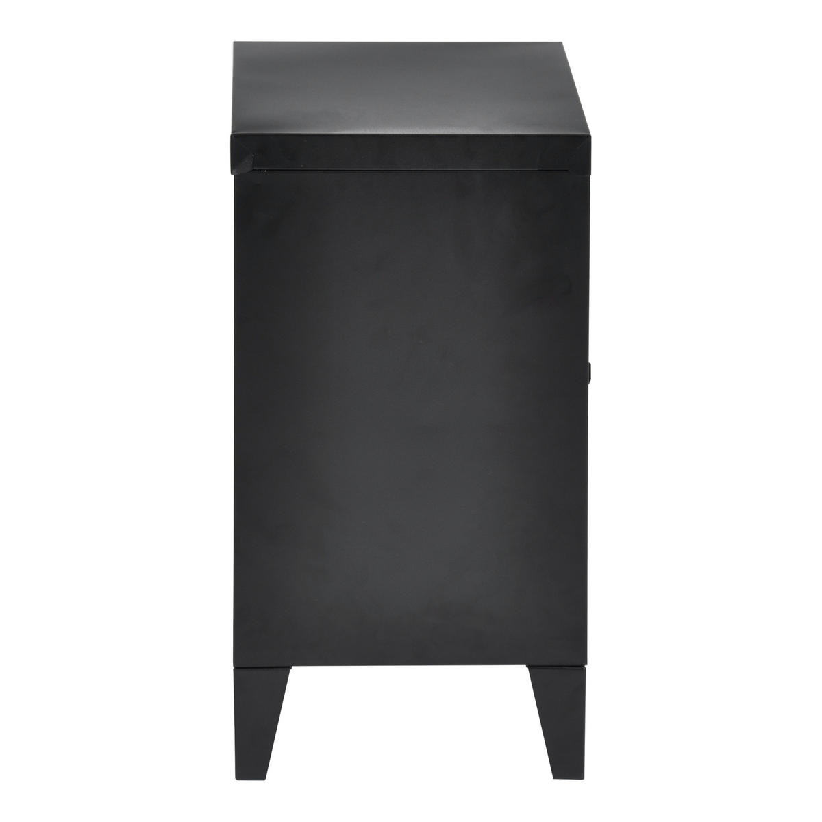 NACHTSCHRANK-SET 2 TLG. Inari - Schwarz, Metall (40/57/30cm) - [en.casa]