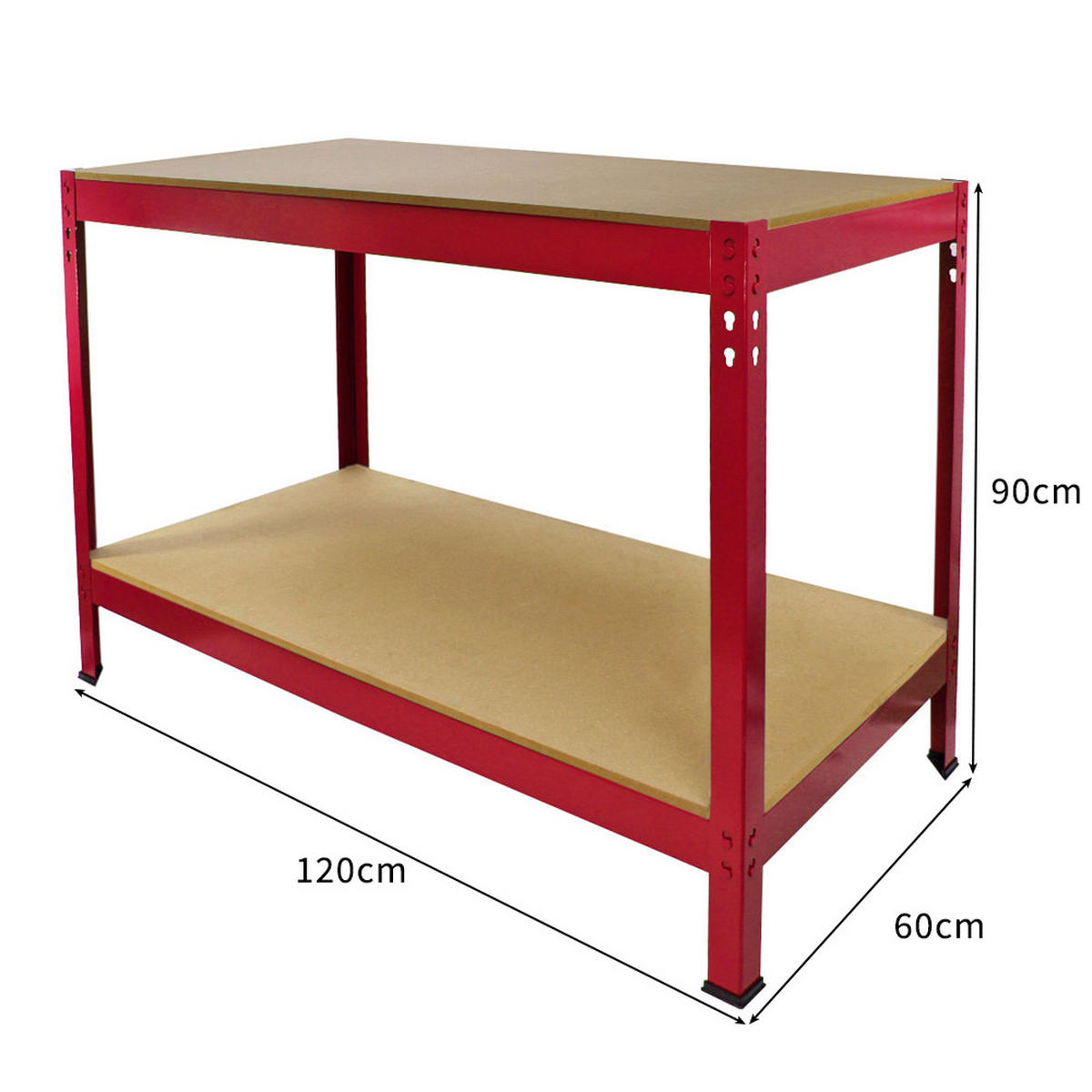 WERKBANK Q-Rax Rot - Rot, Metall (120/90/60cm) - Monstershop