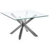 COUCHTISCH Glas Silber quadratisch 70/70 cm Starlight - Transparent/Silberfarben, Glas (70/70/44cm) - Beliani
