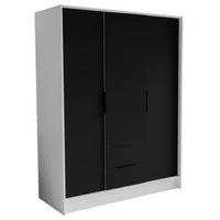 SCHRANK Weiß Nikola Mit Verstellbaren Regalen 150 cm - Schwarz/Weiß, Holzwerkstoff (150.5/200/51cm) - Sepro Meble