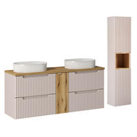 KOUPELNOVÝ NÁBYTEK 140.4cm Riva 2er-Set Kašmír - béžová, kompozitní dřevo (140.4/59/40cm) - Petits-meubles