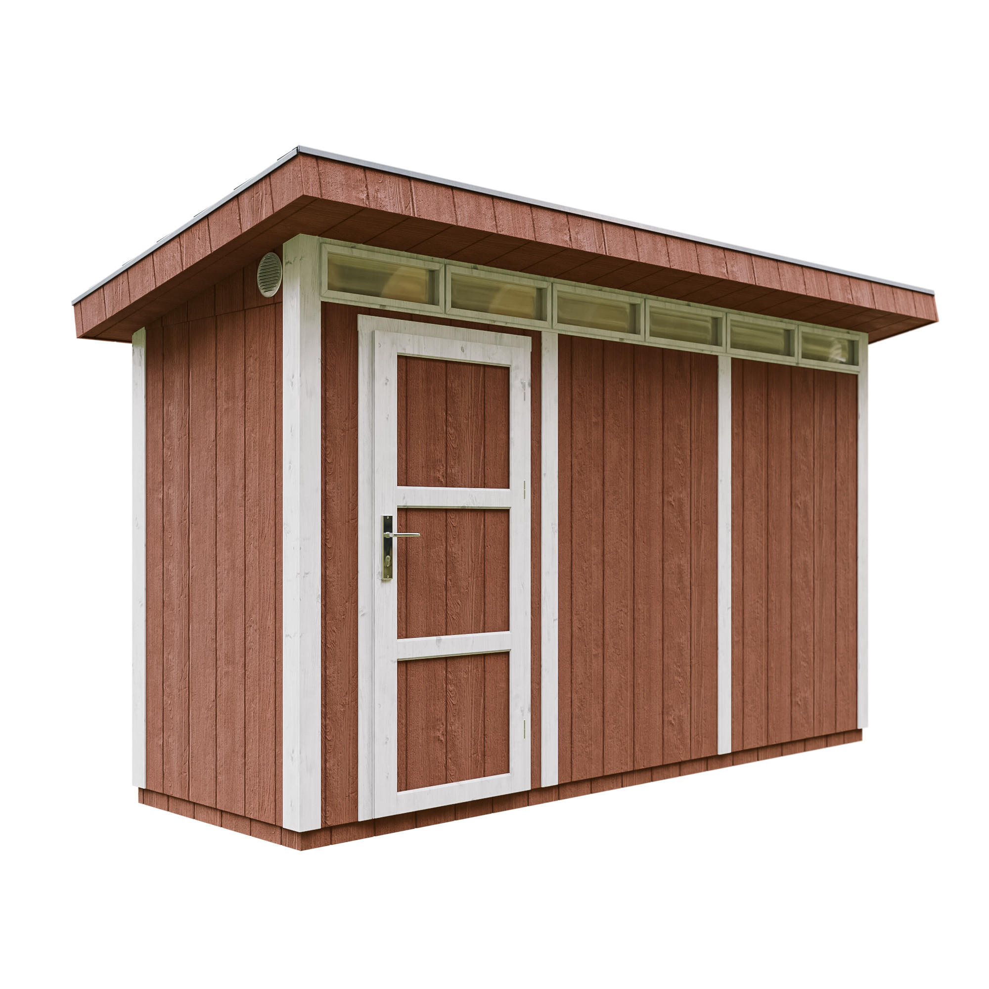 HOLZ-GARTHENHAUS basis LP SmartSide 4,3m² mit B161xL411xH239 cm - M902 - REDWOOD RED - Dunkelrot, Holz (412/239/161cm) - Timbela
