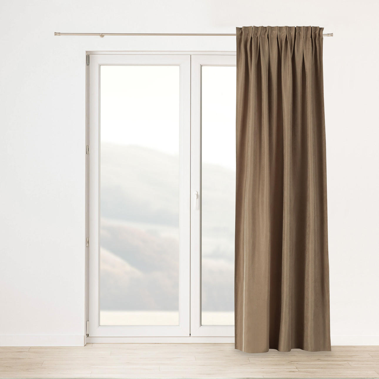 FERTIGVORHANG mit Schlaufenband mocca 140 x 280 cm - Mokka, Textil (140/280/1cm) - Dekoria