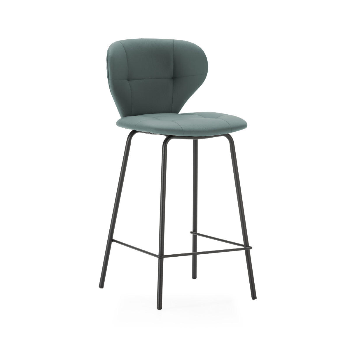 HOCKERN (Set aus 2) mit schwarzen metallbeinen - maura 45/52/67 cm - Grün, Kunststoff (52/67/45cm) - Calicosy