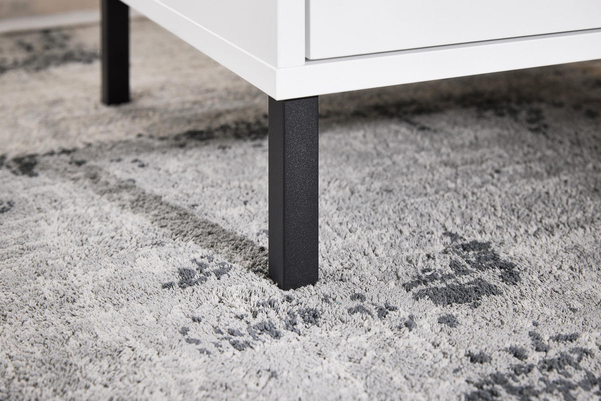 NACHTTISCH Weiß - Weiß, Holzwerkstoff/Metall (40/48/40cm) - SoBuy