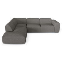 ECKSOFA LINKS Bouclé-Stoff Graphitgrau 269cm - Graphitfarben/Grau, Textil (221/269cm) - Sia Home