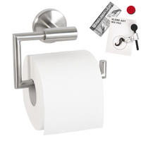 ROLLENHALTER PIAZZA, Edelstahl, matt, inkl. Klebeset - Edelstahlfarben, Metall (15.5/11/6cm) - bremermann