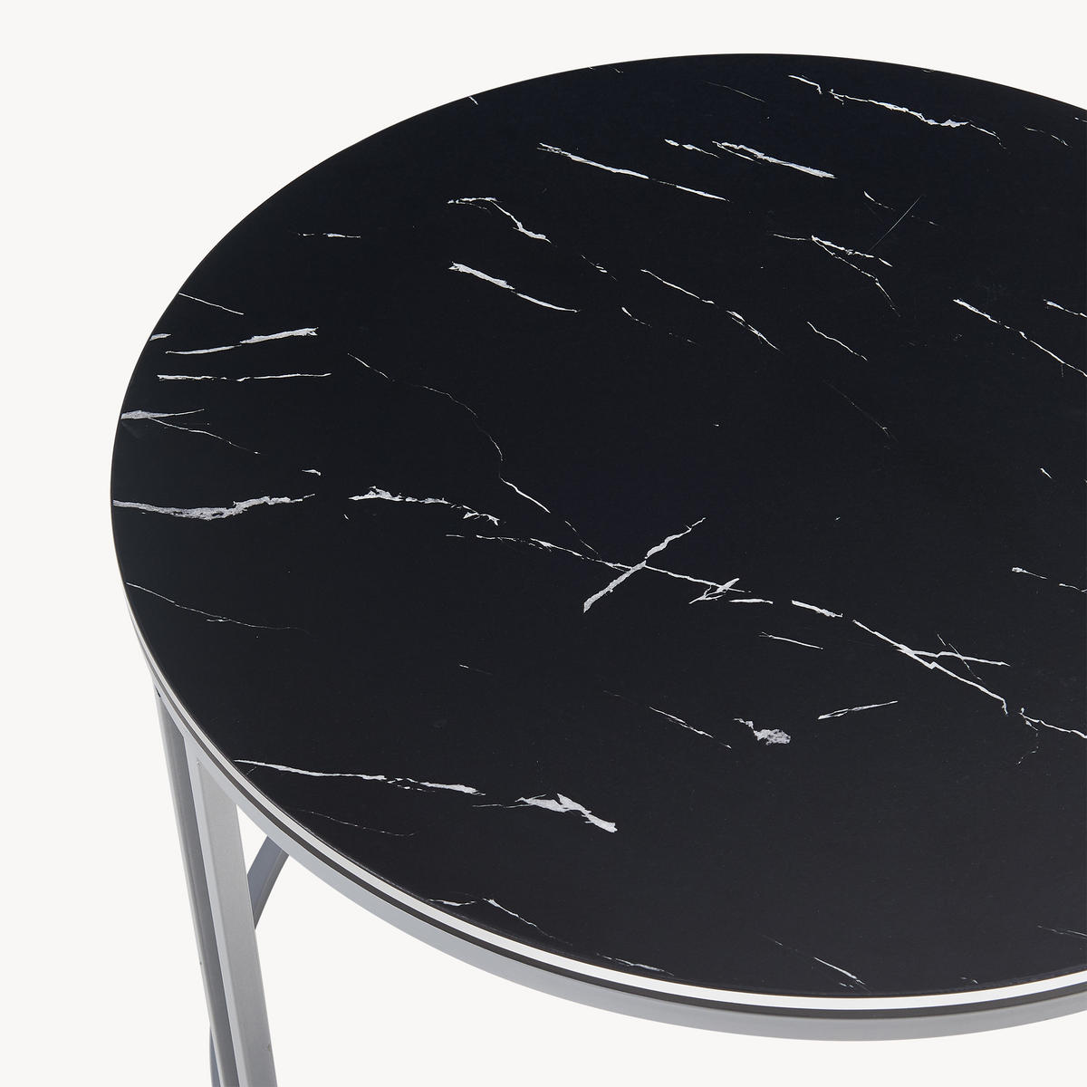 COUCHTISCH Aulum 70/70/50 - Silberfarben/Schwarz, Holzwerkstoff/Metall (70/70/50cm) - [en.casa]