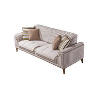 3 Sitzer SOFA Bond Samt Hellbraun - Hellbraun, Holz/Textil (230/85/100cm) - Villa Möbel