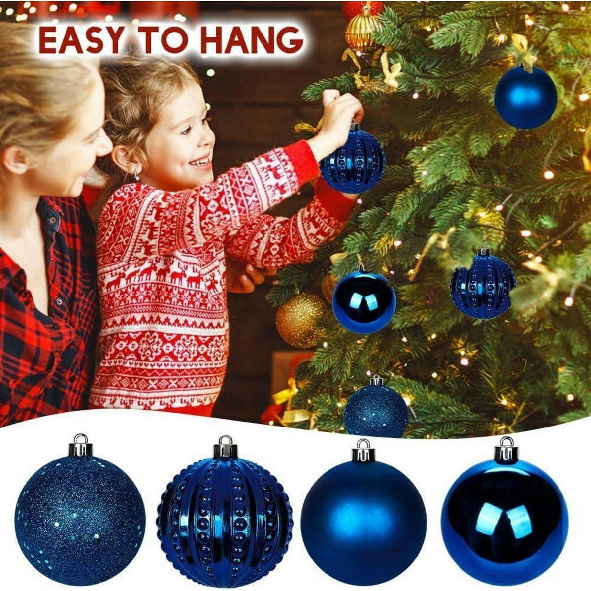 WEIHNACHTSKUGELN 12-teiliges Set Dunkel Blau 8 cm - Blau, Kunststoff (8/8/8cm)